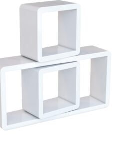 Raft pentru perete, Set 3 bucati, Alb