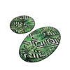 Set 2 covorase baie Tropic, 60 x 100 cm, 50 x 60 cm, Antiderapant, Negru-Verde