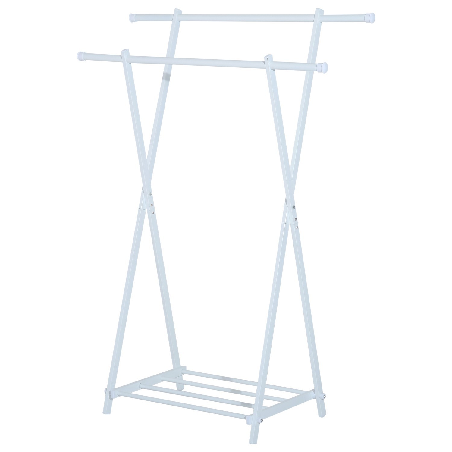 Stender pentru haine dublu, Alb, 104.5 x 48.5 x 145 cm