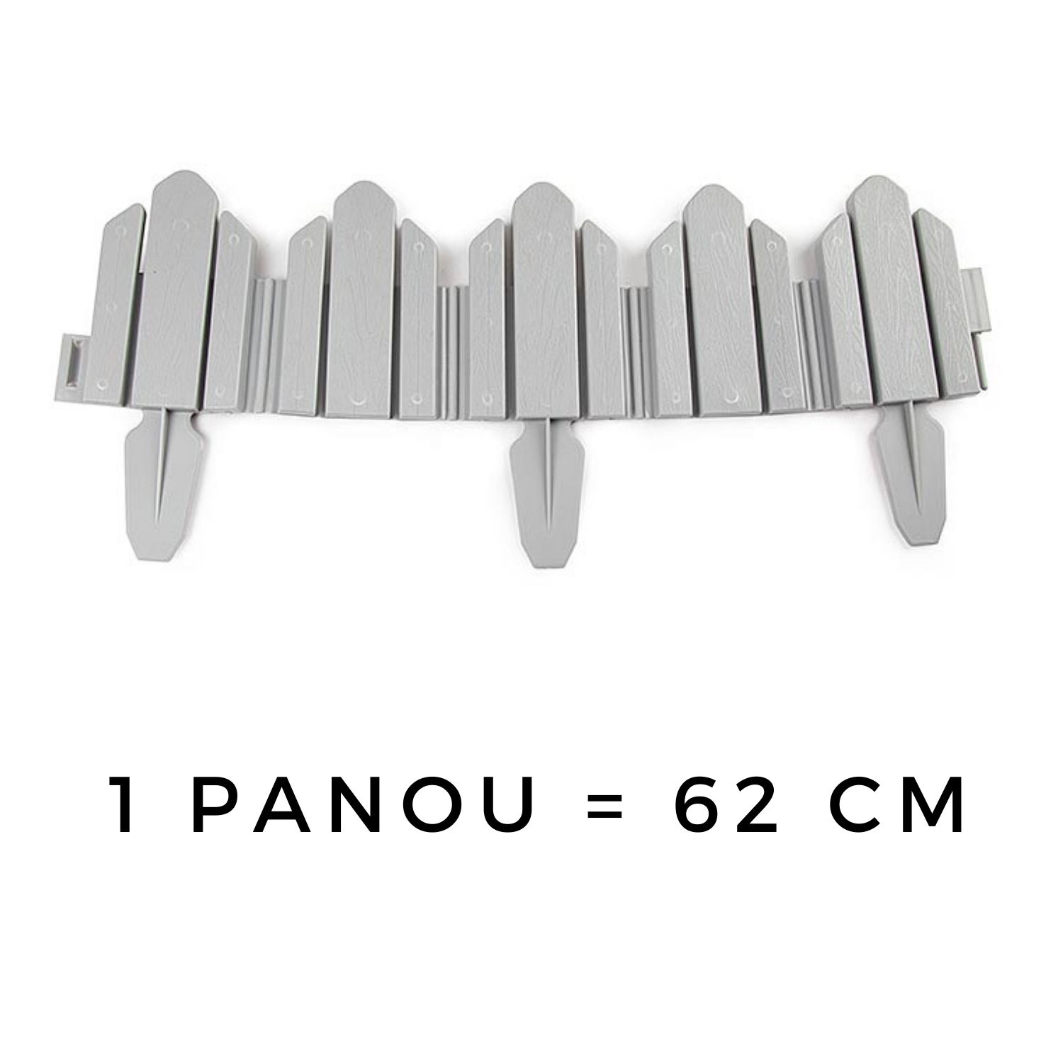 Bordura de gradina flexibila, gri deschis, 1 panou 62 cm - imagine 2