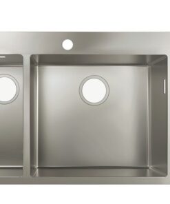 Chiuveta bucatarie Hansgrohe S712-F655 755x500mm cuva mare dreapta orificiu buton control inox