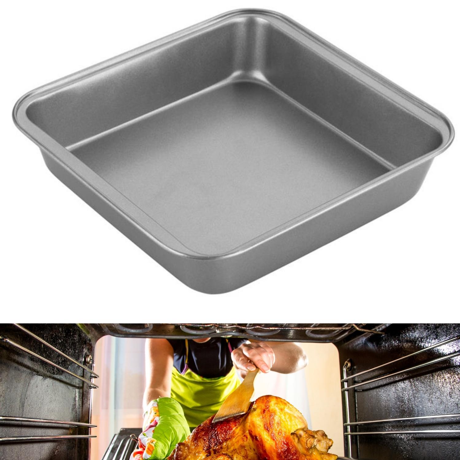 Tava cuptor-copt carne, legume, prajituri 20x20x4,5cm, non stick, acoperire Goldflon-Chef Aid