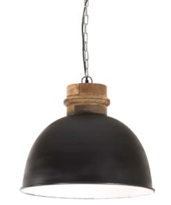 vidaXL Lampă suspendată industrială 25 W negru 50 cm mango E27 rotund