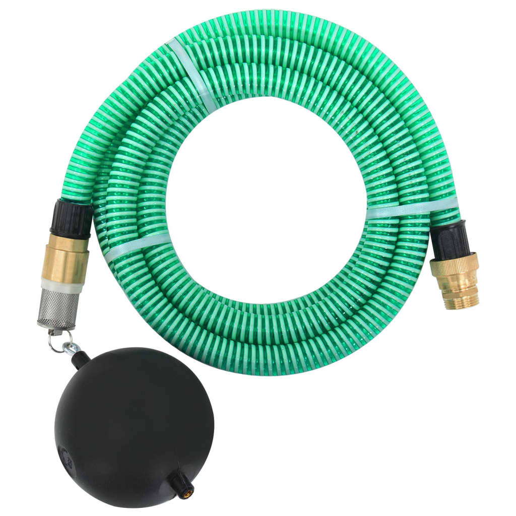 vidaXL Furtun de aspirație, conectori de alamă, verde, 15 m, 25 mm
