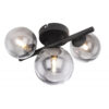 Aplica metal negru, sticla fumurie, sticla, 3 becuri, dulie G9, 80lm, lumina calda (3000K), 56133-3W, Globo