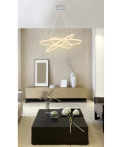 Alternative view of Lustra crom opal, inaltime reglabila, 4550lm, lumina calda (3000K), 65001H2, Globo