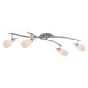Spot crom, nichel mat, sticlă alba, mobil, 4 becuri, dulie E14, 54983-4, Globo