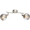 Spot metal nichel mat, sticlă fumuriu transparent, 2 becuri, dulie E14, 200lm, lumina calda (3000K), 54348-2, Globo