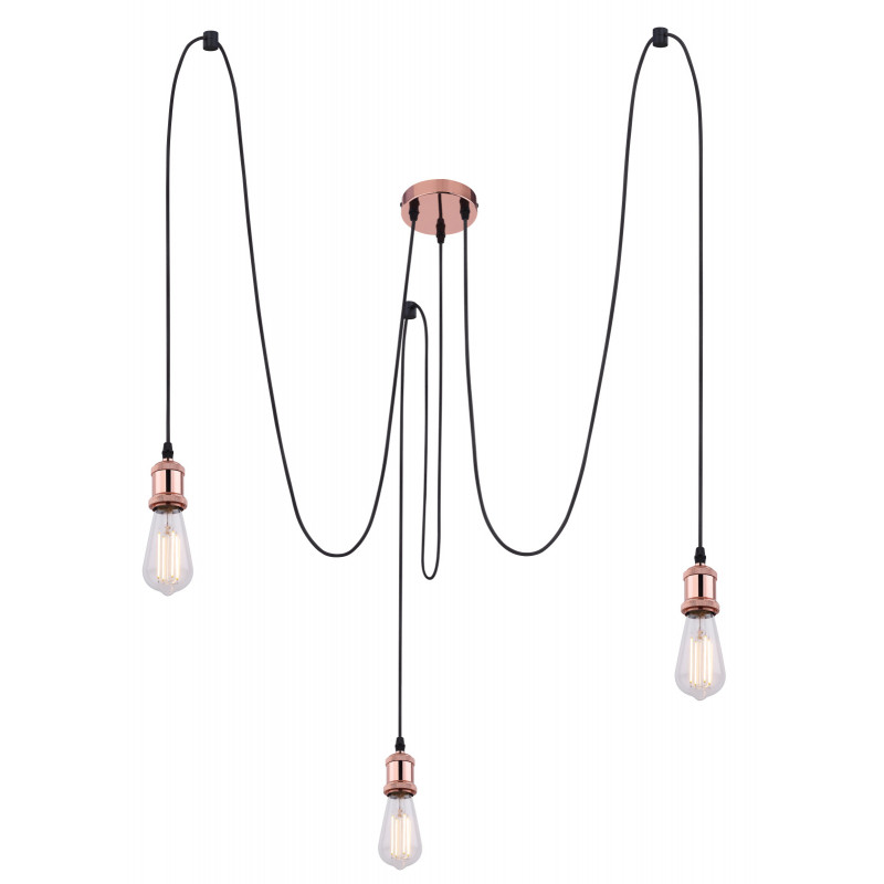 Suspensie metal cupru ,cu 3 cabluri din textil, a cate 2m, A32-3 Globo