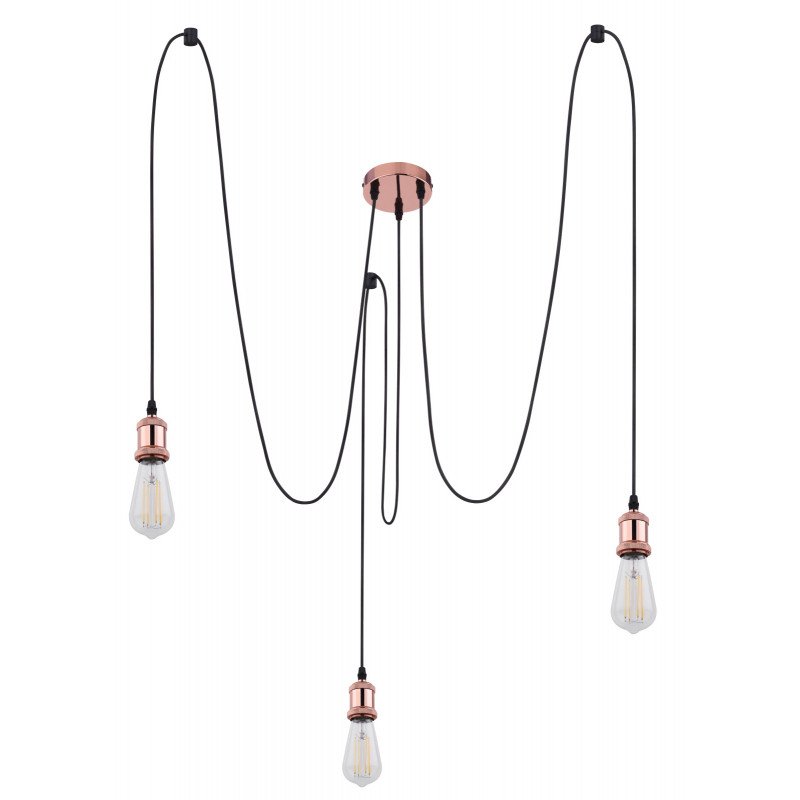 Suspensie metal cupru ,cu 3 cabluri din textil, a cate 2m, A32-3 Globo - imagine 3