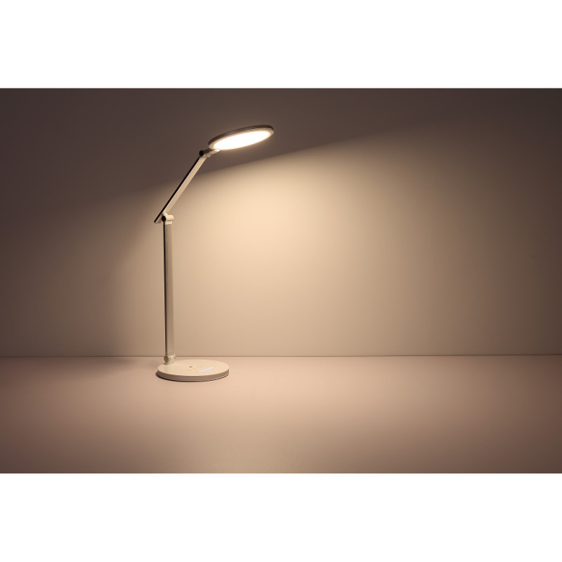 Veioza metal argintiu/opal, silberfarben/opal, 2 articulatii, cablu 1,7m, Timer, Sensor dimmer, dimmabil, Touch pornit/oprit,Touchdimmer, 850lm, temperatura de culoare ajustabila 3.000-5.500K, 58399, Globo - imagine 8