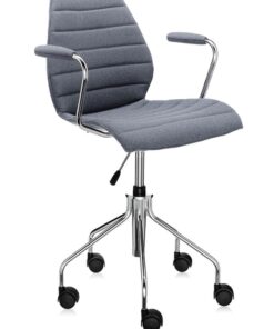 Scaun birou cu brate Kartell Maui Soft design Vico Magistretti Trevira gri