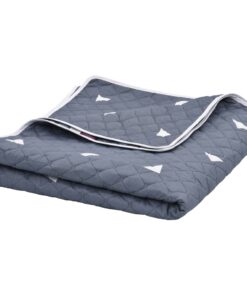 vidaXL Pilotă albastru închis 220x240cm țesătură matlasată ultrasunete