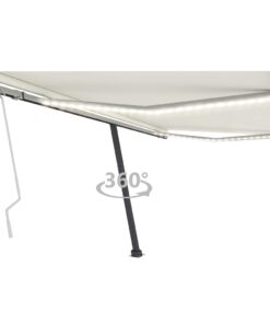 vidaXL Copertină retractabilă manual cu LED, crem, 400x300 cm