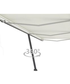 vidaXL Copertină autonomă retractabilă automat, crem, 600x350cm