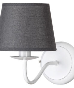 Aplica Flavio, metal, textil, alb, gri, 1 bec, dulie E14, 5479, Rabalux
