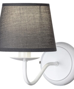 Alternative view of Aplica Flavio, metal, textil, alb, gri, 1 bec, dulie E14, 5479, Rabalux