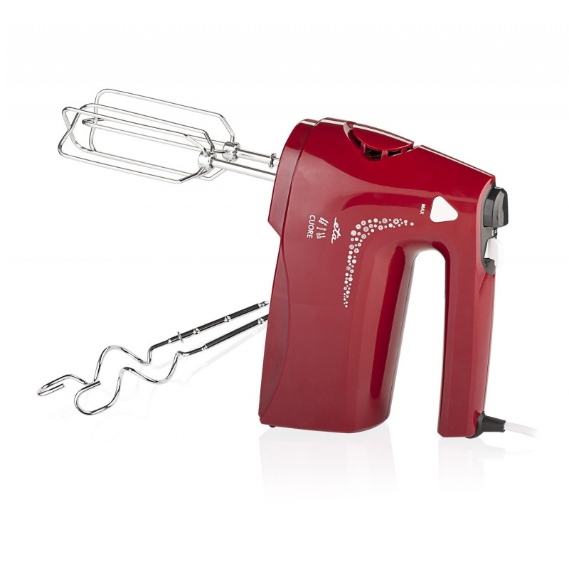 Mixer de mana ETA Cuore 0089 rosu, 350 W, 4 viteze, TURBO, 2 teluri, 2 carlige - imagine 2