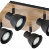 Spot Mac, metal, negru, fag, 4 becuri, dulie GU10, 5905, Rabalux