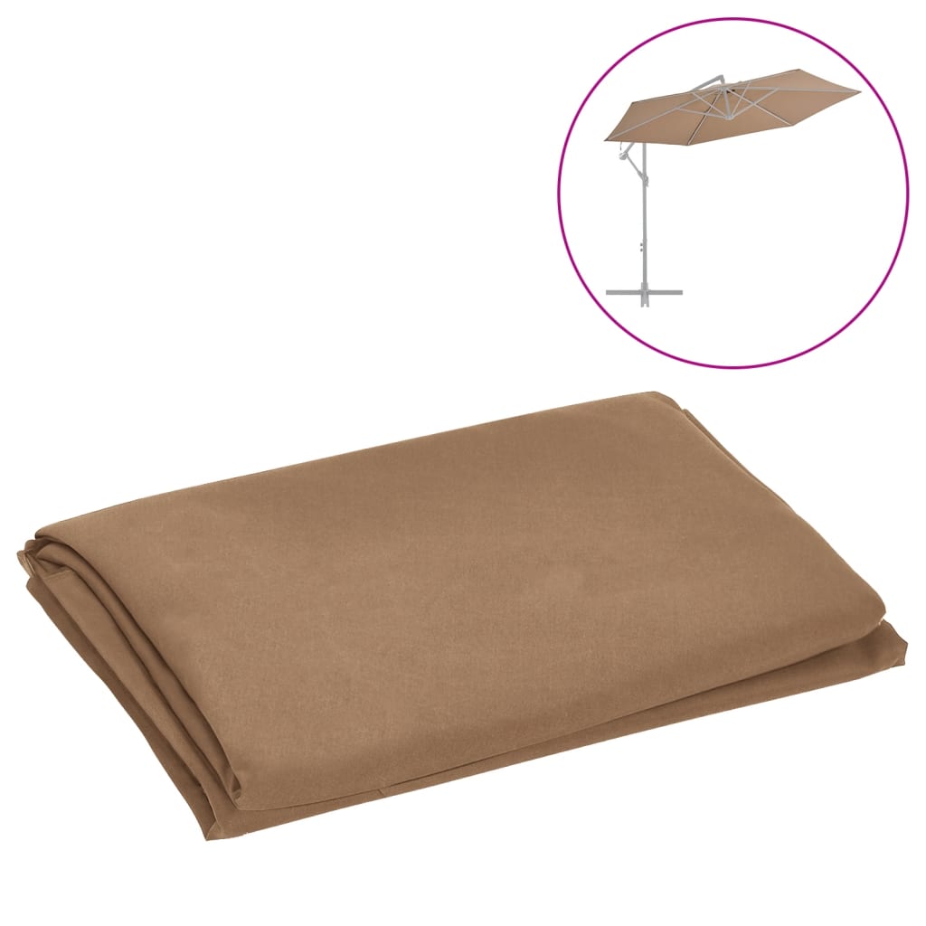 vida XL Pânză de schimb umbrelă de soare consolă, gri taupe, 300 cm