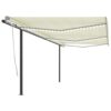 vidaXL Copertină retractabilă manual cu LED, crem, 6x3 m