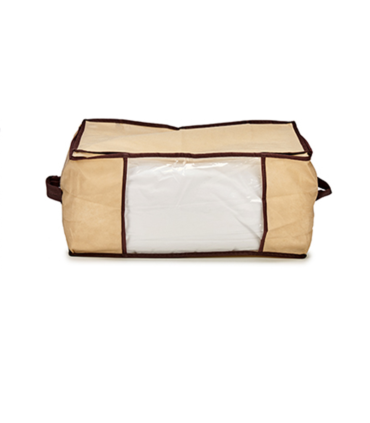Husa cu manere pentru depozitare haine sau textile dormitor, Crem, 45 x 30 x 20 cm - imagine 2