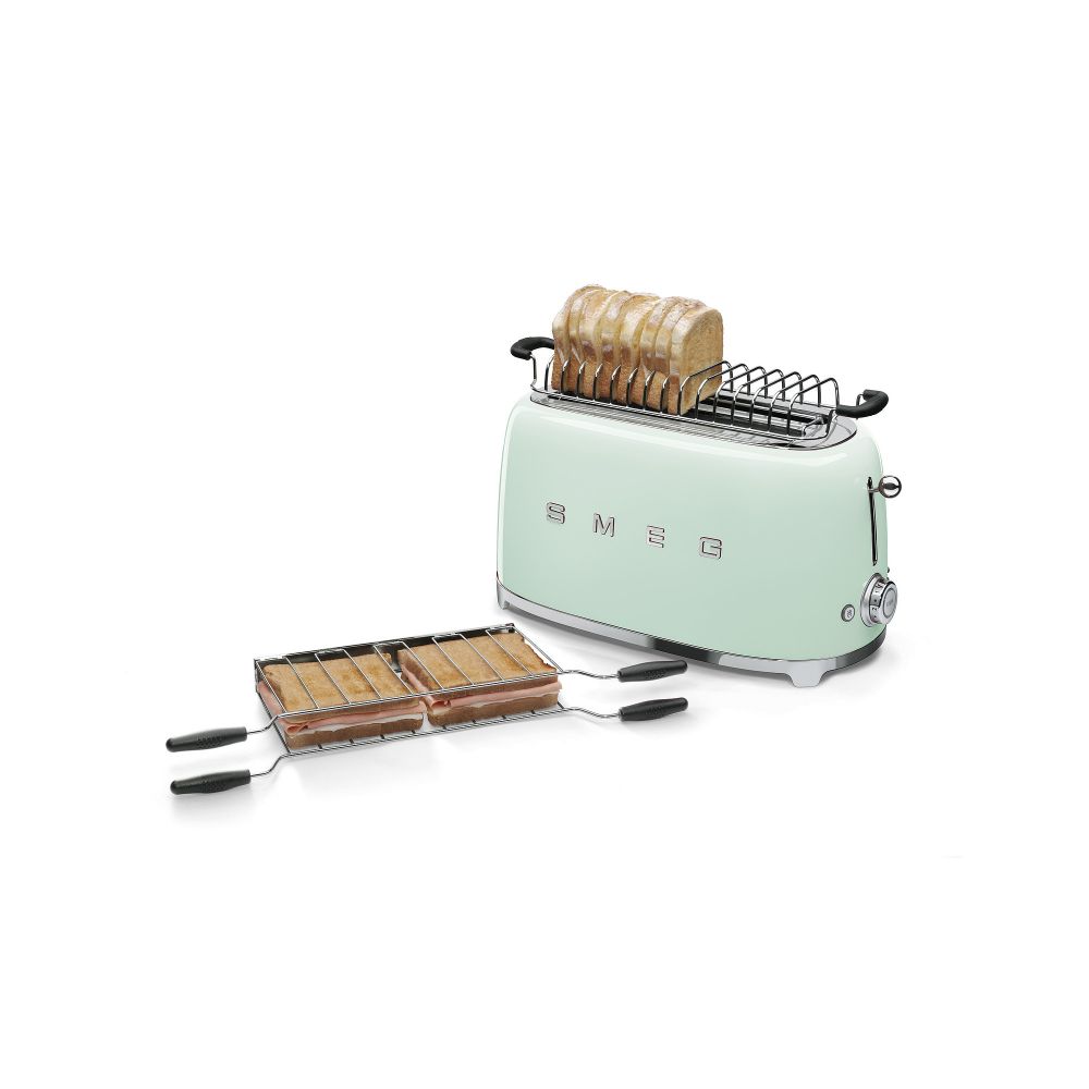 Prajitor de paine Smeg TSF02PGEU, 1500 W, verde, retro, 4 felii - imagine 2