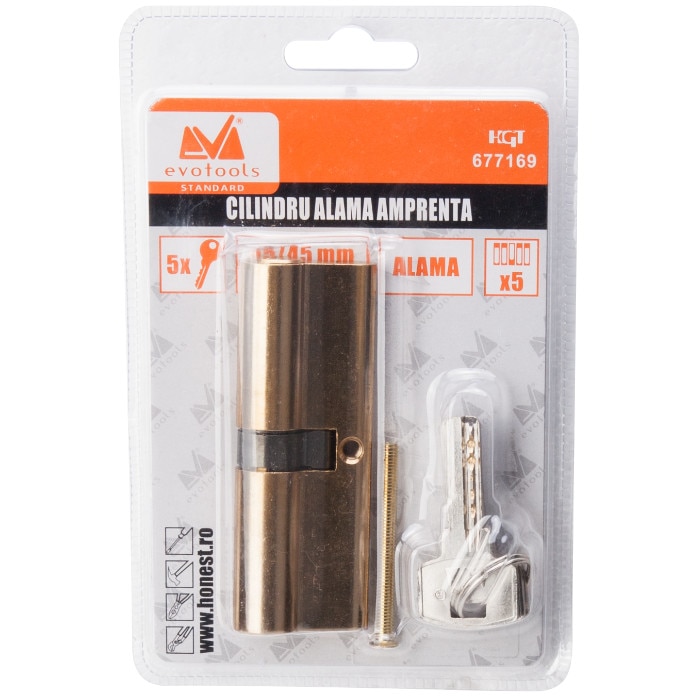 Butuc Alama Amprenta ETS Lungime:90mm, Tip Descentrat, Dimensiuni 40+50, Culoare Nichel Periat - imagine 2