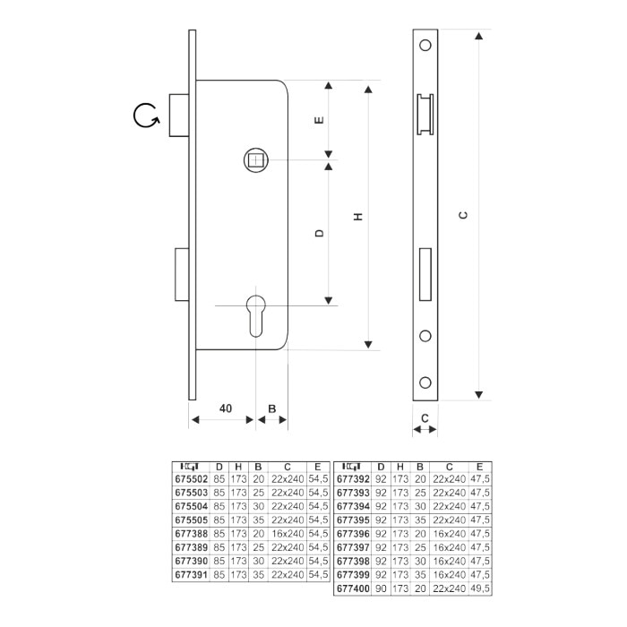 Broasca Y Usi PVC Distanta Interax:92mm, Inaltime:173mm, Adancime:20mm, Placa front:22x240 - imagine 2