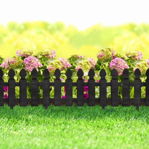Bordura pentru pat de flori / gard - extensibil, 51 x 30 cm - Negru - imagine 2