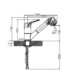 Alternative view of Baterie de bucatarie Smeg MD10AV2, extractibila, avena