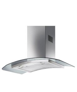 Hota semineu Smeg KV90XE, 90 cm, inox + sticla