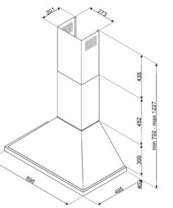 Alternative view of Hota semineu Smeg Portofino KPF9YW, 90 cm, galben