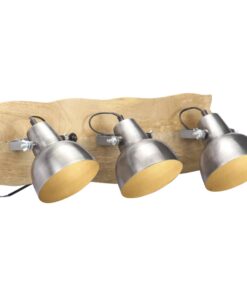 vidaXL Lampă de perete industrială argintiu 68x23 cm lemn mango E27