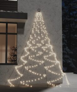 vidaXL Brad de perete cârlig metalic alb cald 260 LED 3 int/exterior