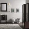 Dulap baza Globo Paestum pentru lavoar 71cm 1 sertar finisaj stejar negru