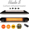 Incalzitor Veito Blade S 2,5kW, Electric, Infrarosu, Terasa, Interior- Exterior, fibra Carbon, Aluminiu, Telecomanda, Timer, Termostat, Afisaj LED, IP55, Negru