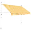 vidaXL Copertină retractabilă manual, portocaliu și alb, 300 cm, dungi