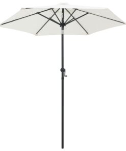vidaXL Umbrelă de soare, nisipiu, 200 x 211 cm, aluminiu