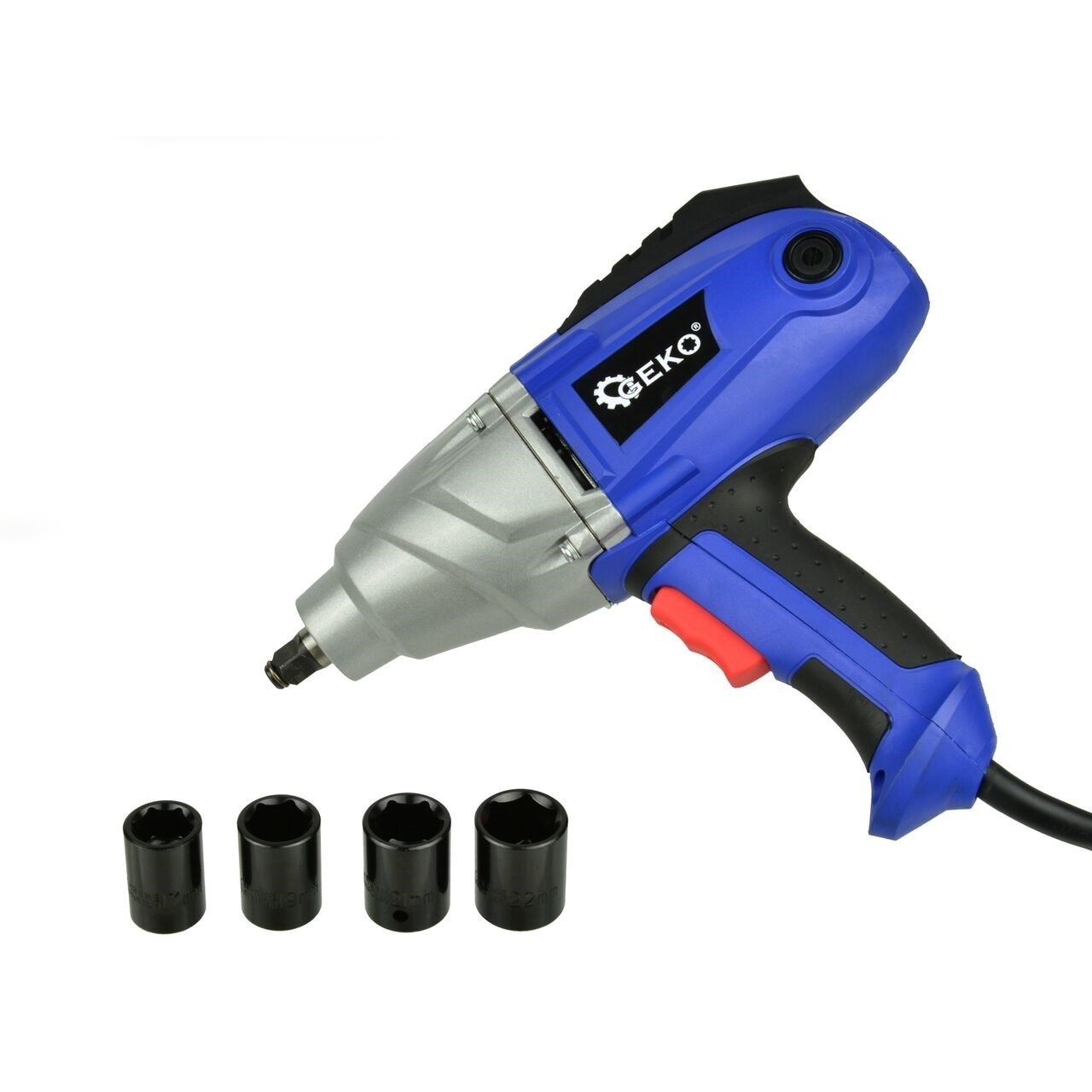 Pistol electric de impact 1/2" + chei tubulare CrV, GEKO G81052