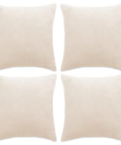 vidaXL Huse de perne decorative, 4 buc., ivoar, 40x40 cm, textil