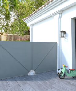 vidaXL Copertină laterală pliabilă de terasă, gri, 300x150 cm