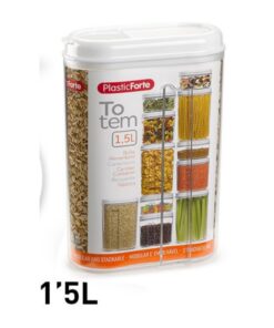 Caserola din plastic cu capac - 1,5 litri -Alb