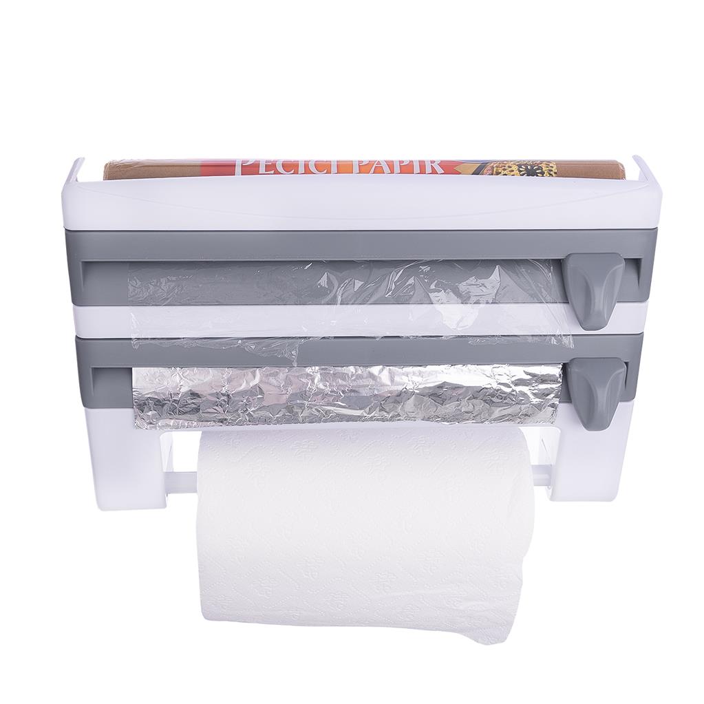 Dispenser triplu de bucatarie pentru rola de hartie, folie de aluminiu si folie alimentara - imagine 4
