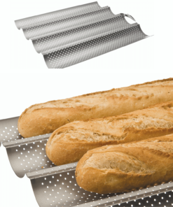 Alternative view of Tava de copt perforata pentru 4 baghete la cuptor-Ibili