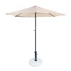 Umbrela soare 270 cm bej cu mecanism rabatare si baza rotunda 12 kg , culoare alba