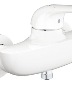 Baterie dus Grohe Eurostyle, cartus ceramic, protectie reflux, limitator debit/temperatura, maner plin, alb-23722LS3