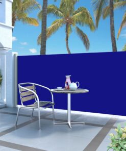 vidaXL Copertină laterală retractabilă, albastru, 140x300 cm
