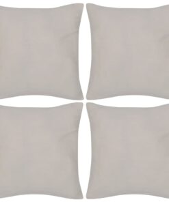 Huse de pernă din bumbac, 40 x 40 cm, bej, 4 buc.
