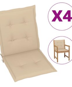 vidaXL Perne scaun de grădină, 4 buc., bej, 100x50x3 cm